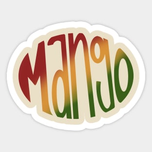 Mango Vibrant Rasta Color Word Art Sticker